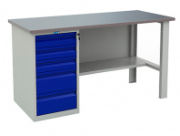 Верстак Profi (№601) WT160.WD5/F1.000 — габариты 866х1600х700 мм, 1 тумба